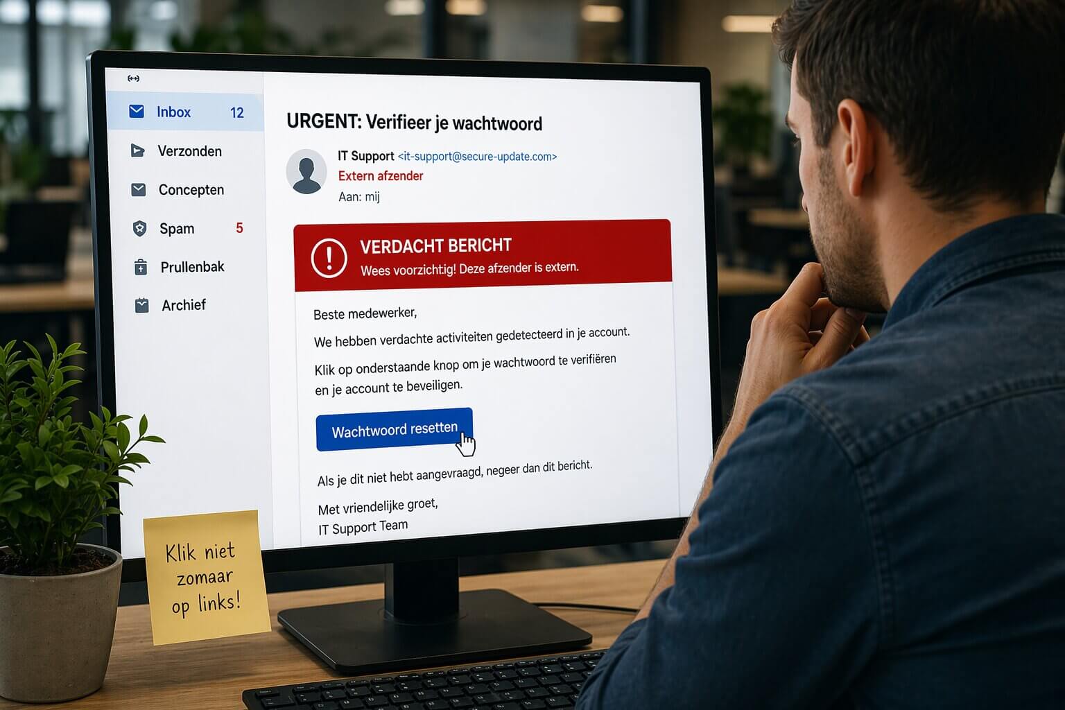 Phishing training wachtwoord verifiëren